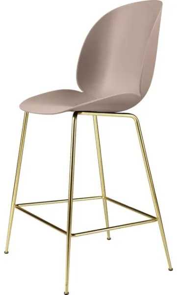 GUBI Beetle Barstol H65 Conic Base Mässing Semi Matt/Sweet Pink