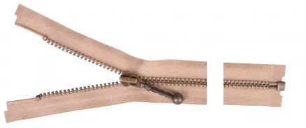 YKK Delbar Dragkedja Antik Mässing 50cm 4mm Beige