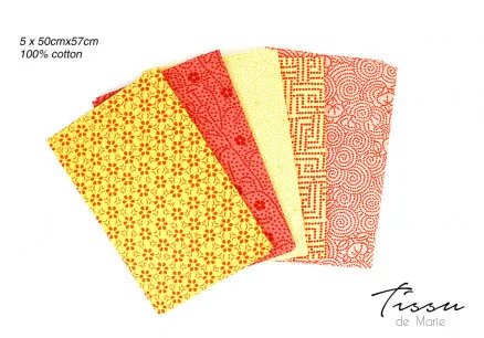 Tissu de Marie Fat Quarter Bärnsten 50x57cm - 5 st