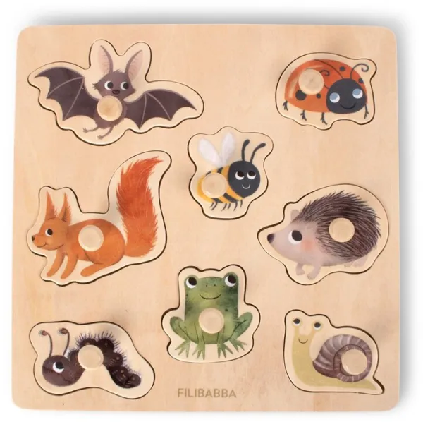 Silhouette-pussel i trä - Skogens djur